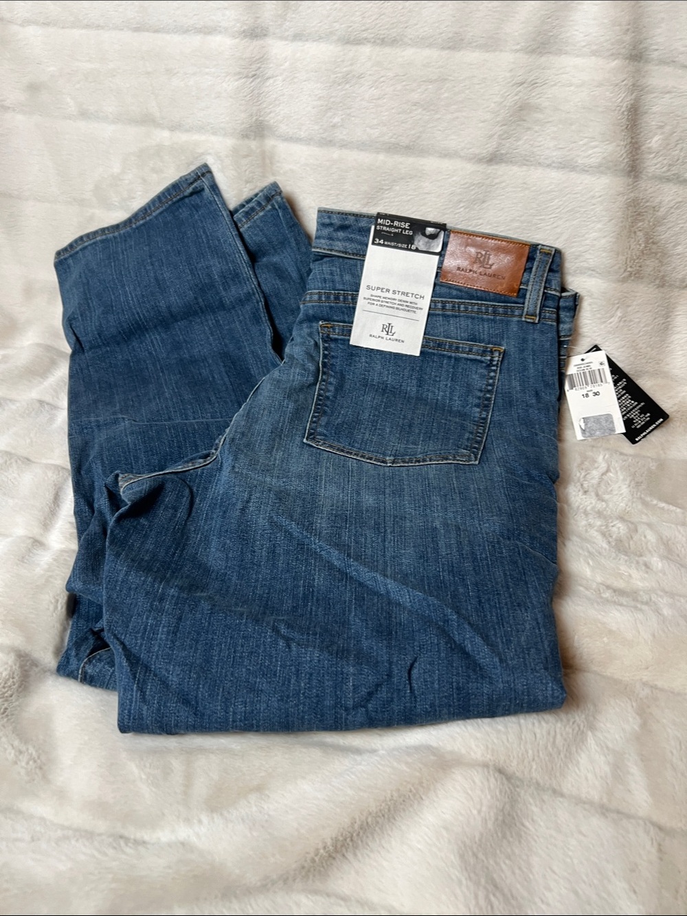Ralph Lauren Mid-Rise Blue Relaxed Fit 44-18 length 30 Jeans
